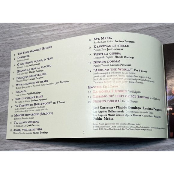 The 3 Tenors In Concert 1994 VHS Tape Tibor Rudas Carreras Domingo Pavarotti - Picture 6 of 7